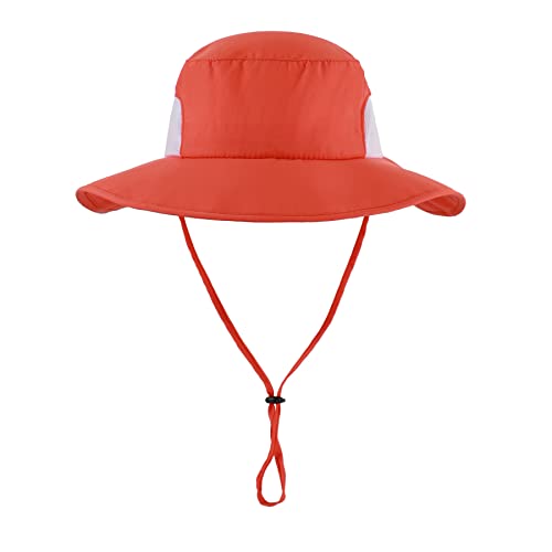Home Prefer Outdoor UPF50+ Mens Sun Hat with Neck Flap Womens UV Protection Hat Wide Brim Safari Fishing Hiking Gardening Hat - color: Red