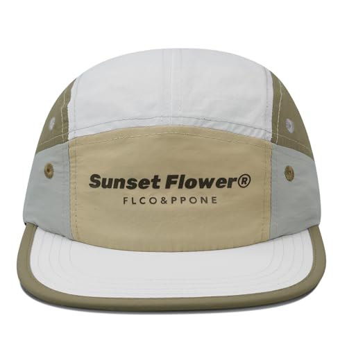 Croogo Quick Drying 5 Panel Baseball Cap Colorful Lightweight Flat Bill Hat - color: M-dfb1-white