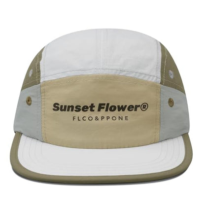 Croogo Quick Drying 5 Panel Baseball Cap Colorful Lightweight Flat Bill Hat - color: M-dfb1-white
