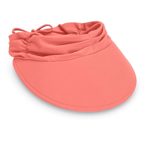 Wallaroo Hat Company Women's Aqua Sun Visor – UV Sun Protection, Water Friendly, Packable Design, Adjustable - color: Coral