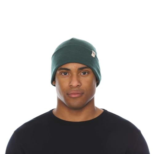 100% Merino Wool Cuff Beanie - Warm Winter Hat - Novelty Beanie - Toque - color: Forest Green