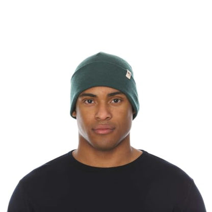 100% Merino Wool Cuff Beanie - Warm Winter Hat - Novelty Beanie - Toque - color: Forest Green