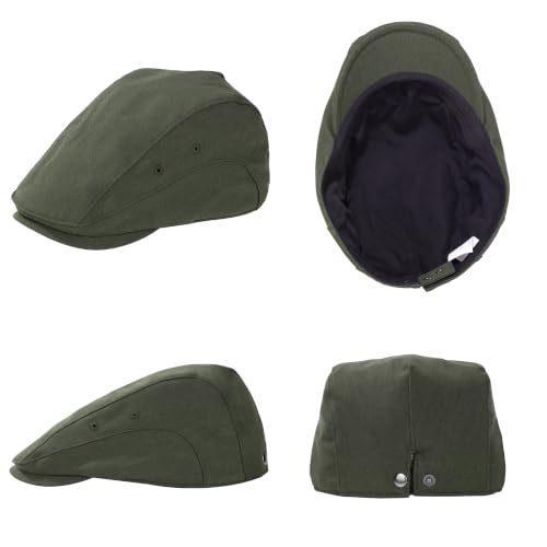 Newsboy Cap for Men Adjustable Flat Ivy Cabbie Gatsby Cap Driving Hunting Hat - color: B-green, size: Large