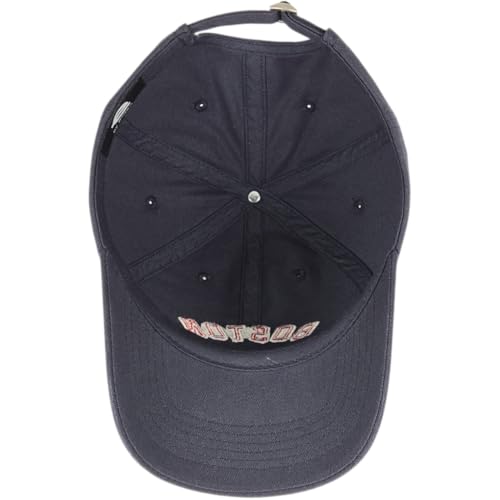 E BY ELIDAN Boston EST 1630 Dad Hat, Embroidered Cotton Baseball Cap - color: Navy Est 1630 Red