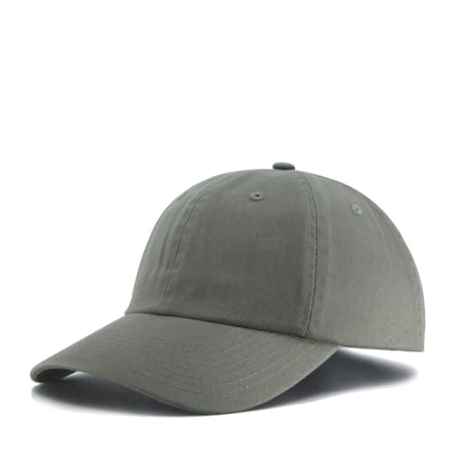 Plain Washed Cotton Adjustable 6 Panel Dad Hat Baseball Cap - color: Dyed Olive