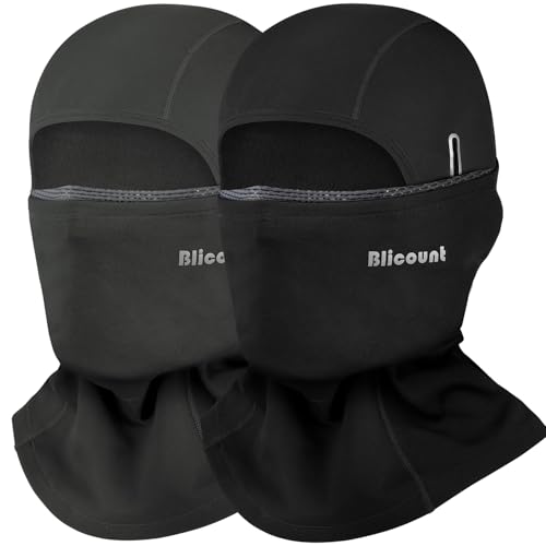 Balaclava Ski Mask for Men Women Thermal Winter Face Mask Dual-Layer Balaclava Breathable Windproof for Cold Weather Skiing - color: Black+gray