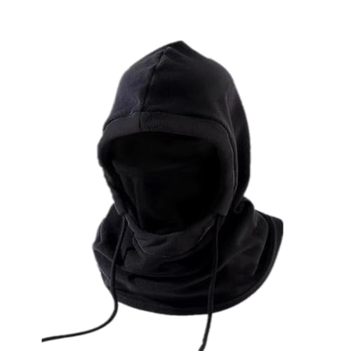 Winter Fleece Ski Mask for Men Women Balaclava Face Mask Windproof Thermal Hood Winter Full Face Neck Cover Warmer - color: Black No Logo