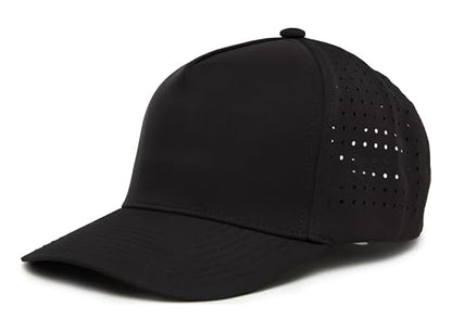 Funky Junque Mens High Crown Golf Hat, Performance Golf Cap - color: Black