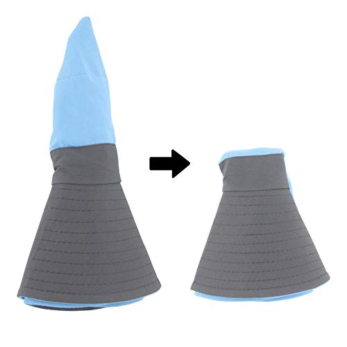 Muryobao Women's Ponytail Sun Hat UV Protection Foldable Mesh Wide Brim Beach Fishing Hat - color: Sky Blue