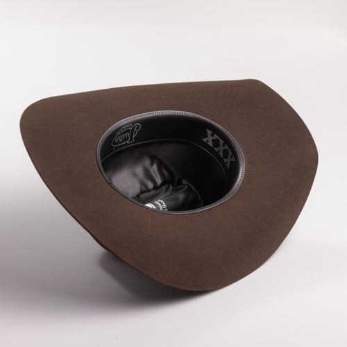 Justin Men’s Rodeo Hat - 3X Wool Collection - Cattleman Crease Crown - 4” Brim - color: Brown, size: 6 3/4