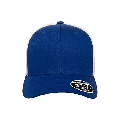 Flexfit 110M Trucker Mid-Profile Mesh Back Snapback Cap - color: Royal/White