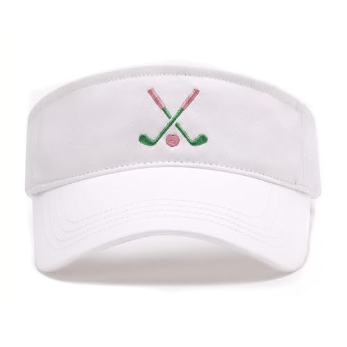 Embroidered Adjustable Sun Visor for Women Men Outdoor Golf Tennis - color: Golf/White