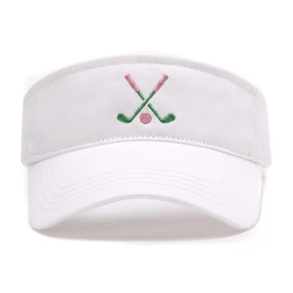 Embroidered Adjustable Sun Visor for Women Men Outdoor Golf Tennis - color: Golf/White