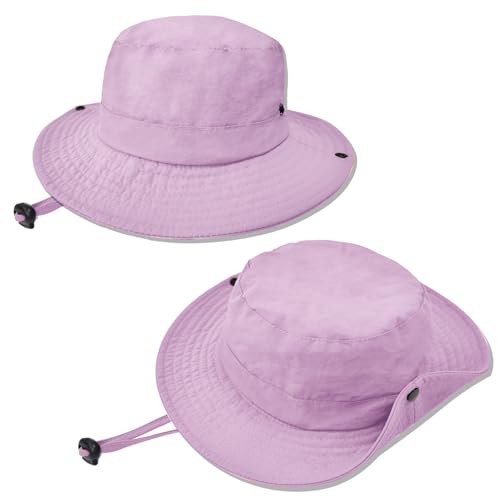 ZOORON Kids Sun Hat UPF 50+ Quick Dry Bucket Safari Hat for Girls and Boys - color: Purple