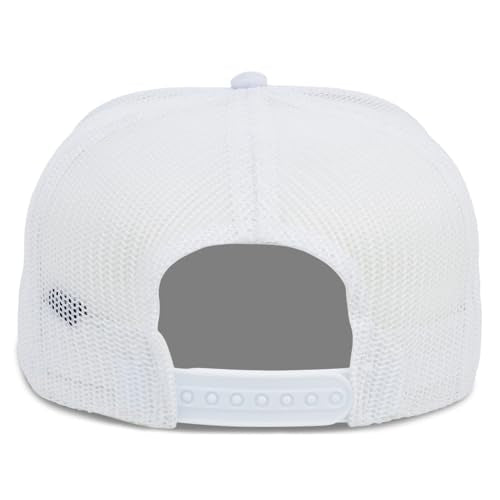 Lids Blank Essential 5-Panel Trucker Adjustable Snapback Hat - color: White