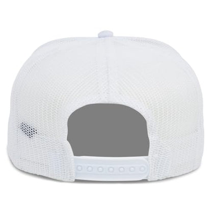 Lids Blank Essential 5-Panel Trucker Adjustable Snapback Hat - color: White