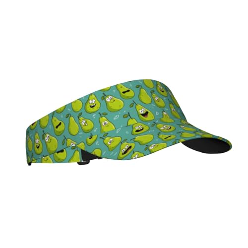 Sports Sun Visor Hat for Men Women, Adjustable Breathable Golf Tennis Cap - color: Funny Pears