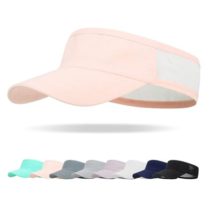 HH HOFNEN Sports Sun Visor Unisex Cooling Cap Lightweight Stretchy Packable - color: #1 Pink