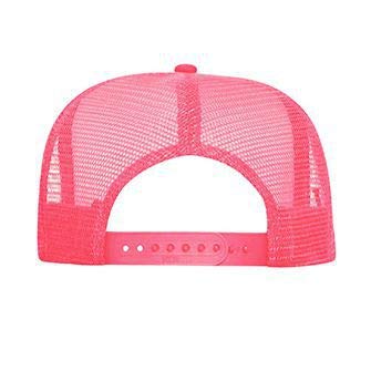 OTTO Neon Polyester Foam Front 5 Panel High Crown Mesh Back Trucker Hat - color: N. Pink