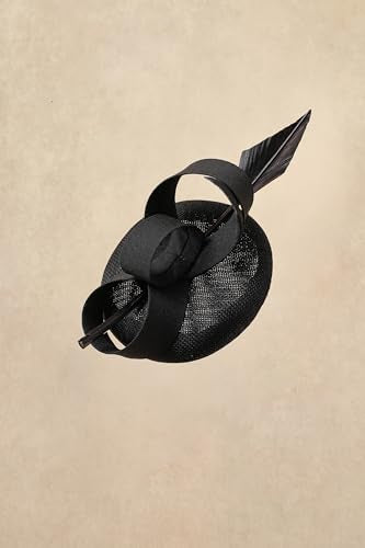 BABEYOND Fascinators Hats for Women Pillbox Feather Derby Tea Party Hat - color: Black