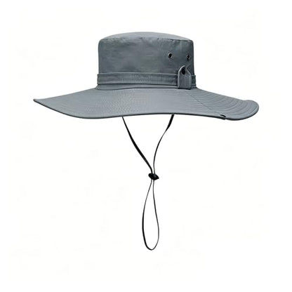 Sun Fishing Hat for Men UPF 50+ Wide Brim Boonie Hats for Summer - color: Light Gray