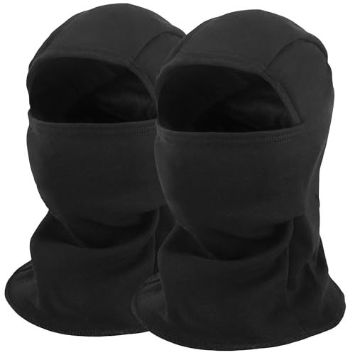 ZUMULIAN Balaclava Ski Mask for Adult, Full Face Mask Winter Fleece Thermal Cold Weather Outdoors Cover for Men Women 2 Packs - color: Black+black