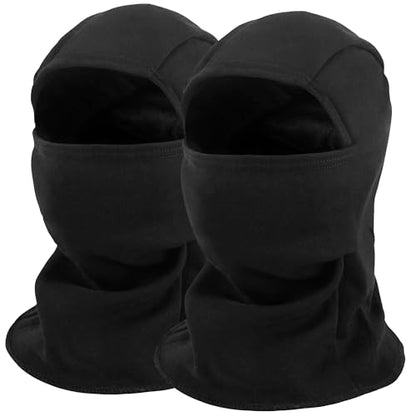 ZUMULIAN Balaclava Ski Mask for Adult, Full Face Mask Winter Fleece Thermal Cold Weather Outdoors Cover for Men Women 2 Packs - color: Black+black