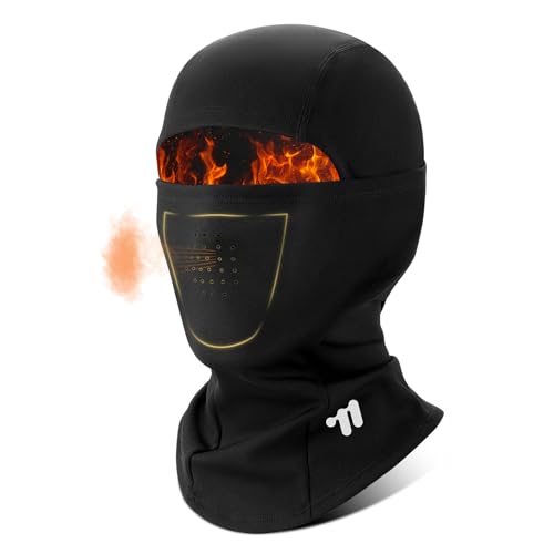West Biking Balaclava Ski Mask Warm Face Mask for Cold Weather Lightweight Windproof Thermal Winter Scarf Face Mask Men Wome - color: Black