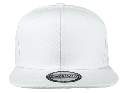 Gelante Plain Blank Flat Brim Adjustable Snapback Baseball Caps LOT 6 Pack - color: White