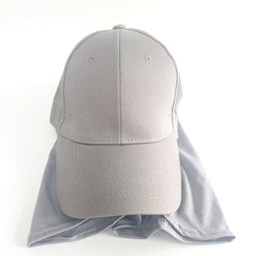 One-Piece Hijab Baseball Cap for Women Quick Dry Sun Hat Outdoor Headscarf - color: Grey