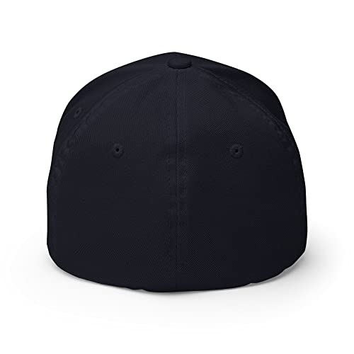 FX XRP Fitted Hat Embroidered Curved Bill Mid Crown Closed-Back Structured Twill Cap - color: Dark Navy, size: Large-X-Large