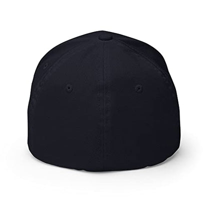 FX XRP Fitted Hat Embroidered Curved Bill Mid Crown Closed-Back Structured Twill Cap - color: Dark Navy, size: Small-Medium