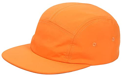 COOLSOME 5 Panels Hat Basic Daily Wear Breathable Quick Dry Cap - color: Gray+orange/M Size
