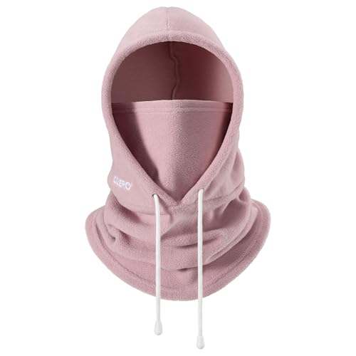 OZERO Face Balaclava Ski Mask: Windproof Thermal Convertible for Men Women - color: Pink