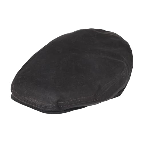Newsboy Flat Cap for Men Waxed Cotton Cabbie Hats for Men Gatsby Irish Ivy Cap Summer Waterproof Golf Driving Hats - color: Charcoal-waterproof Waxed Cotton, size: Large