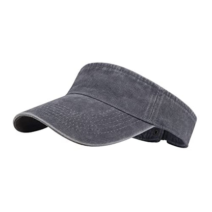 HH HOFNEN Sports Sun Visor Hats Cotton Adjustable Golf Caps for Men Women - color: #1c Gray