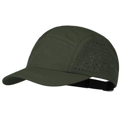 CLAPE 5 Panel Running Hat for Small Heads, Quick Dry Short Brim Cap - color: Bssd2575-green