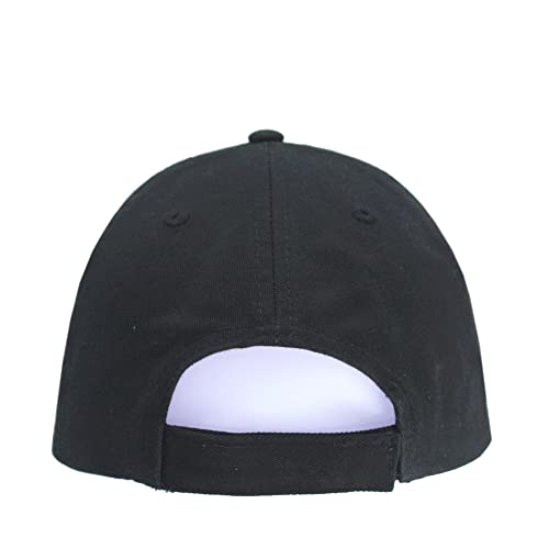 Plain Washed Cotton Adjustable 6 Panel Dad Hat Baseball Cap - color: Black/Black