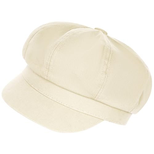 Newsboy Cape for Women - Classic 8-Panel Vintage Cabbie Baker Hat - color: Beige