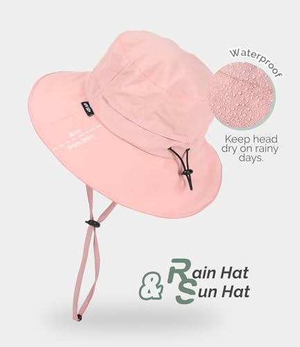 Bucket Hat Waterproof Rain Hat for Women Men Sun Hats UPF50+ Packable Summer Hat Hiking Travel Floppy Sun Hat - color: Pink