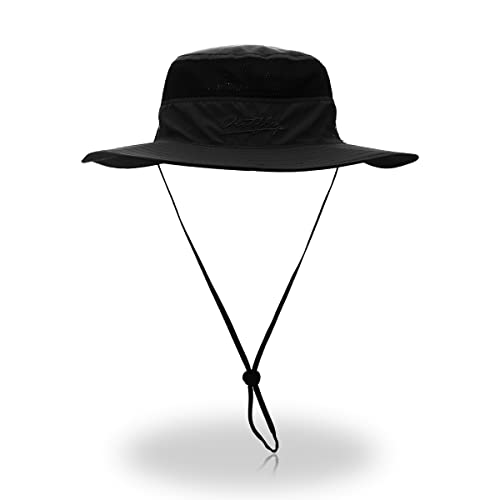 EONPOW Fishing Hats Windproof UPF50+ UV Protection Bucket Beach Mesh Sun Hat 56-61cm - color: Black