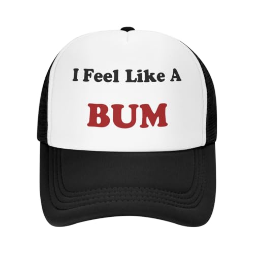 Funny Trucker Hat for Women Men Cute Humor Gag Hats Adjustable Mesh Caps - color: I Feel Like a Bum