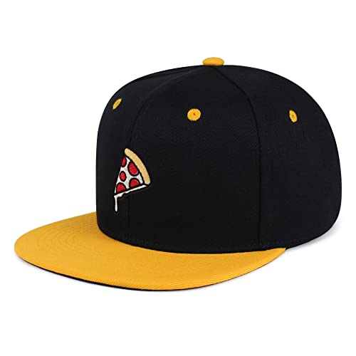 JPAK Pizza Hip-Hop Snapback Hat Embroidered Baseball Cap Foodie - color: 24. Black/Yellow
