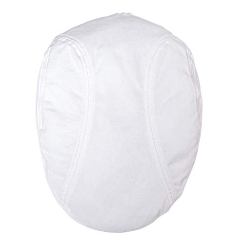 BOTVELA Men Cotton Twill Newsboy Flat Hat Fitted Cap - color: White, size: 7 5/8