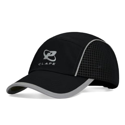 Croogo 5 Panel Running Hat Quick-Drying Lightweight Mesh Baseball Cap - color: Black