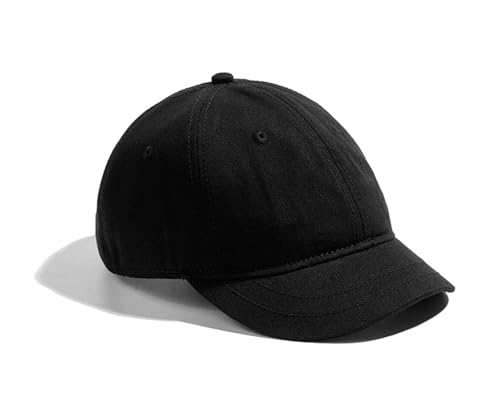 Adjustable Mens and Womens Sun Hat Short Brim Baseball Cap - color: Black