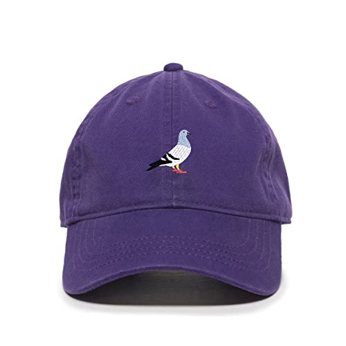 Pigeon Baseball Cap Embroidered Cotton Adjustable Dad Hat - color: Purple