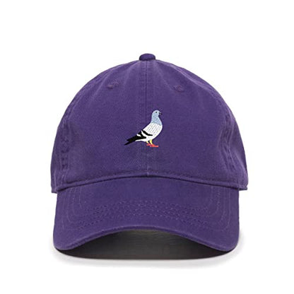 Pigeon Baseball Cap Embroidered Cotton Adjustable Dad Hat - color: Purple