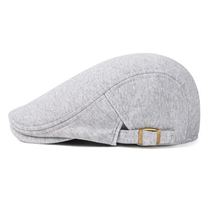 VOBOOM Men Newsboy Cap Cotton Flat Ivy Gatsby Driving Hat - color: Light Grey