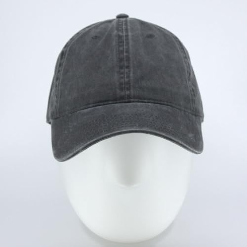 Classic Blank Dad Hat Cotton Adjustable Strap Baseball Cap - color: Charcoal Gray Washed